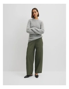 Fluffy Crew Neck Knit in Grey Marle