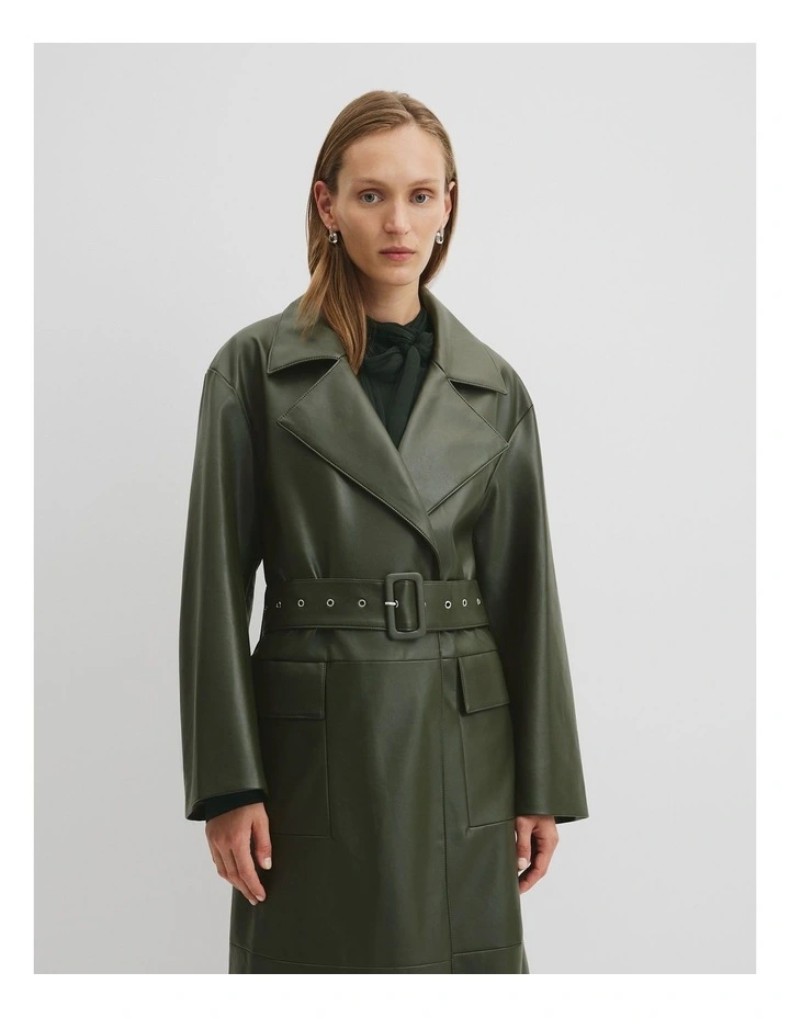 Trench Coat in Moss Green image 1