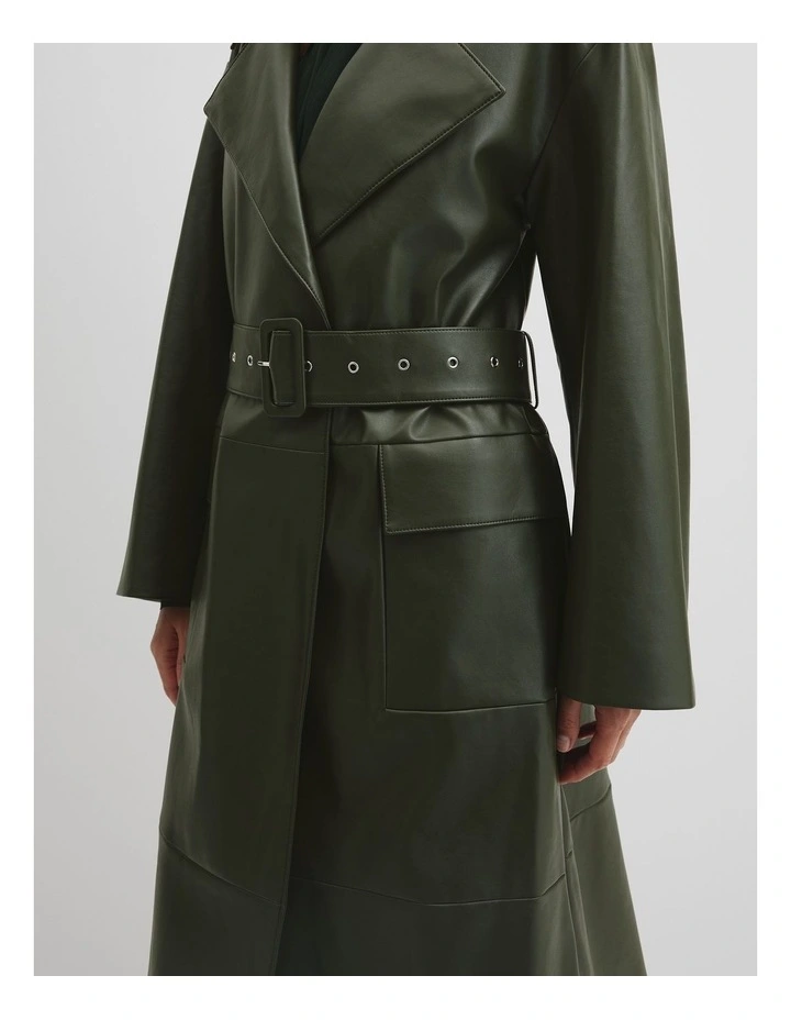 Trench Coat in Moss Green image 3