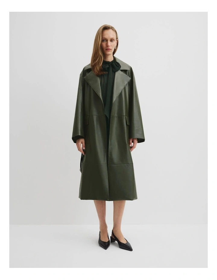 Trench Coat in Moss Green image 4
