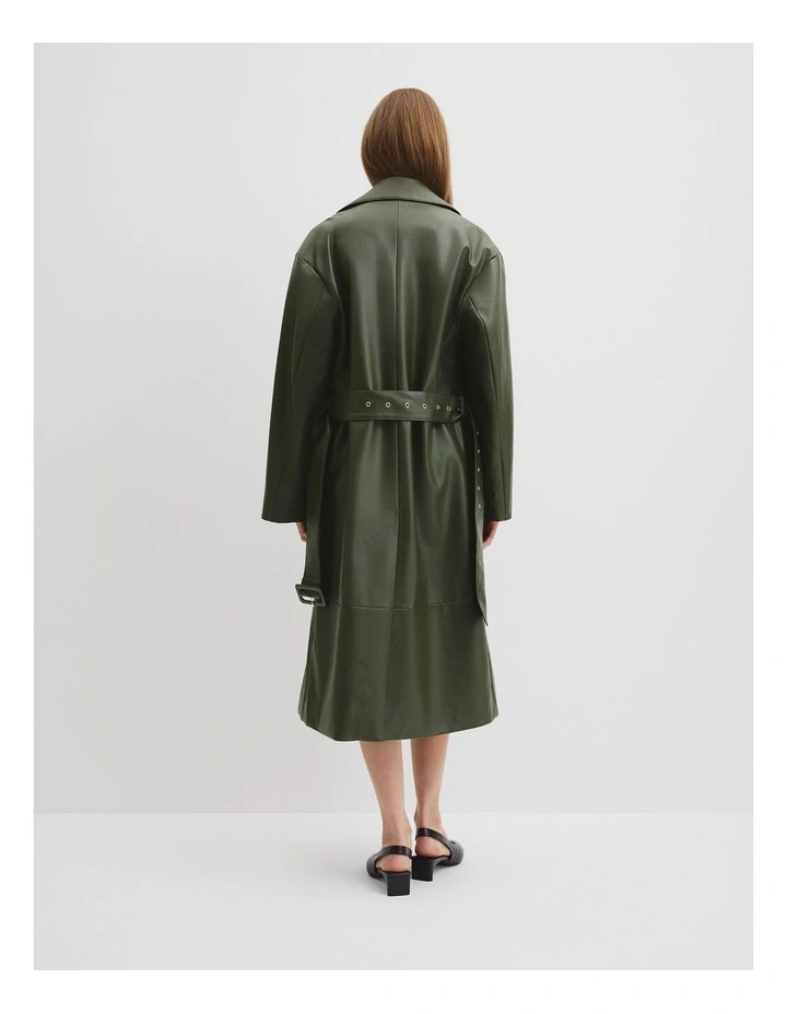 Trench Coat in Moss Green image 5