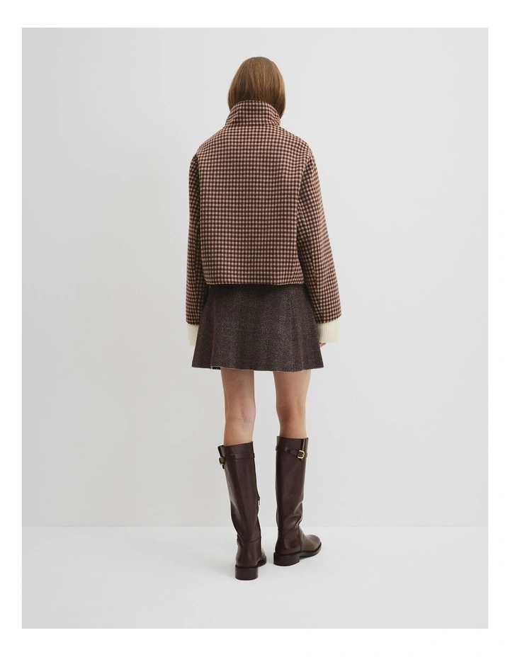Zip Through Check Jacket in Redwood Check image 4