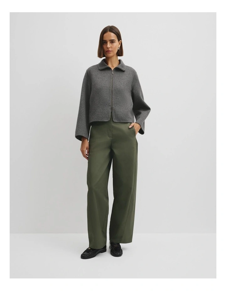 Zip Through Crop Jacket in Grey Marle image 3