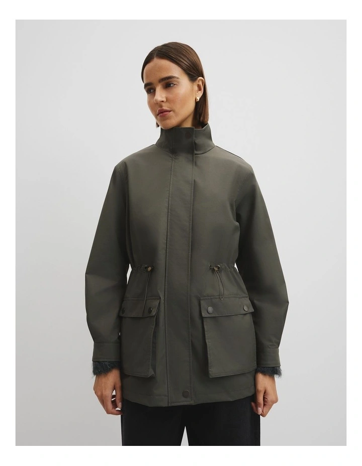 Utility Spray Jacket in Moss Green image 2