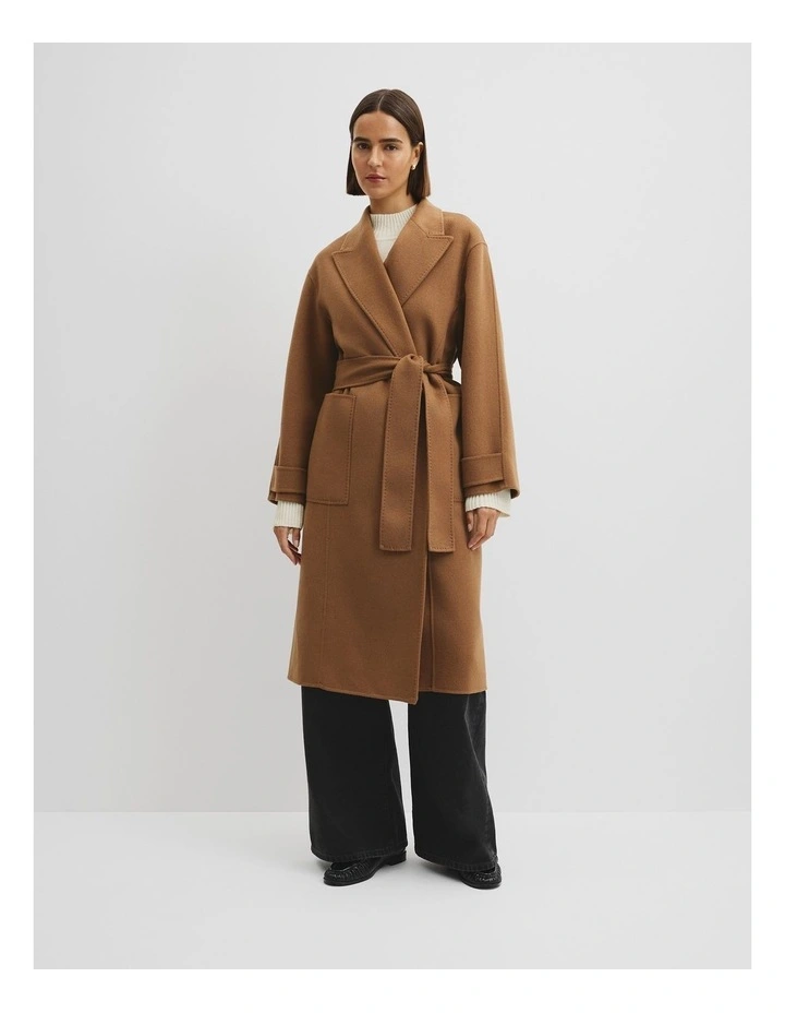 Soft Lapel Coat in Pecan image 1