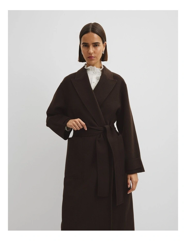 Soft Lapel Coat in Cocoa Bean image 3