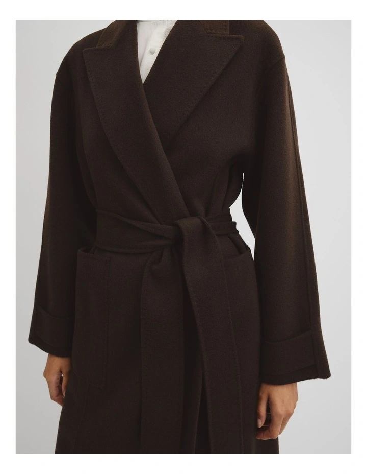 Soft Lapel Coat in Cocoa Bean image 4
