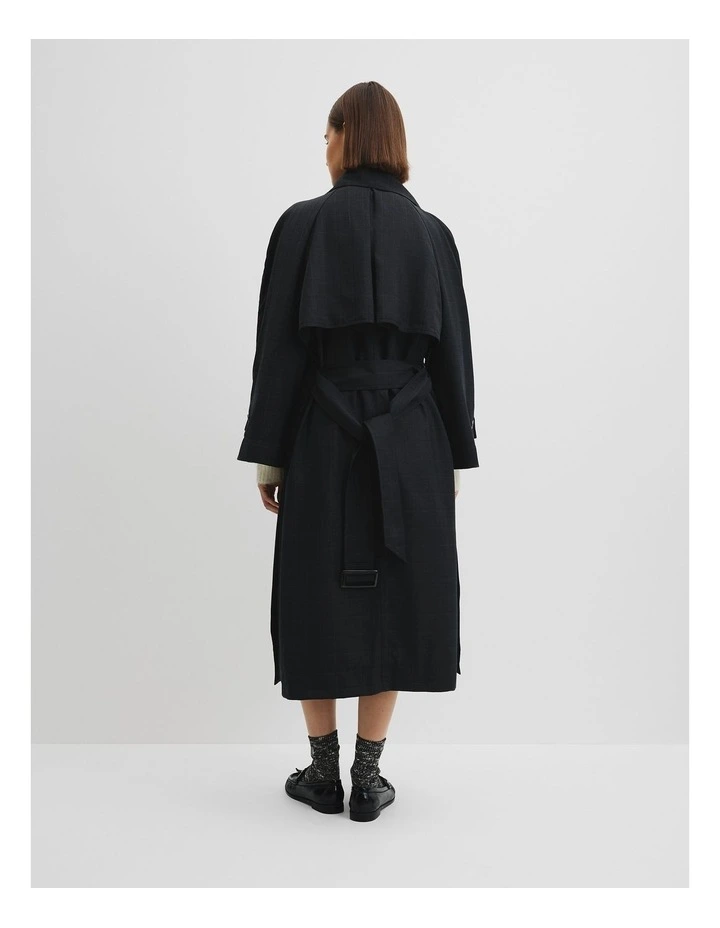 Check Funnel Coat in Charcoal Check image 6