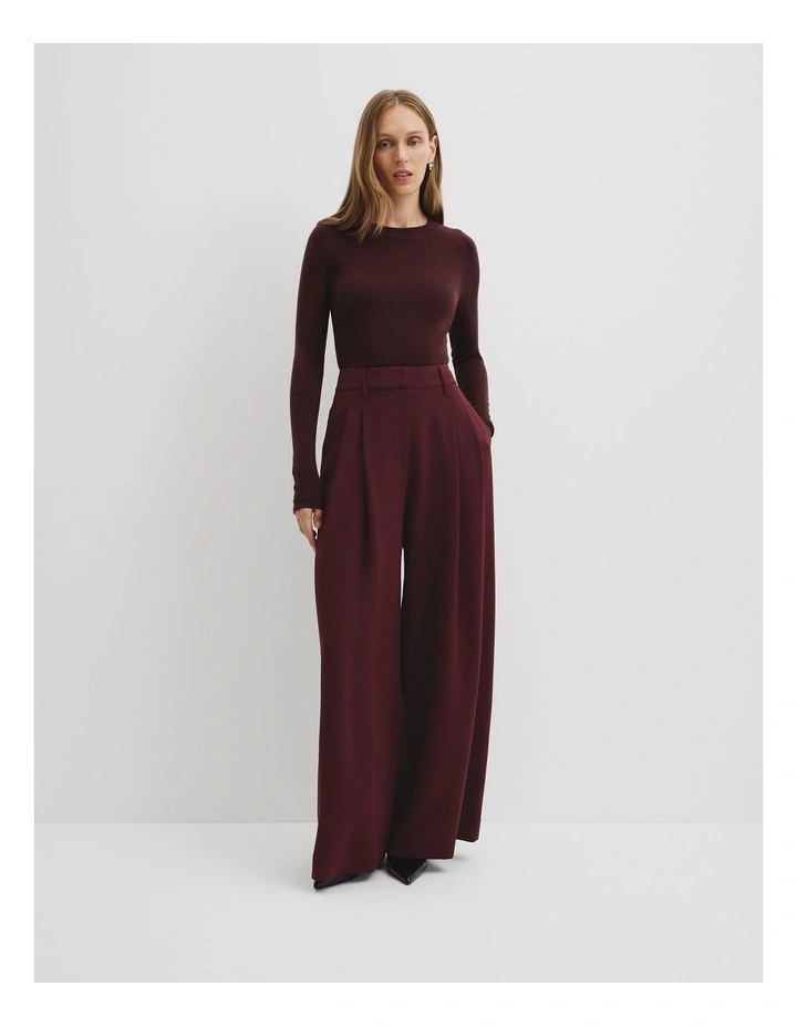 Soft Pleat Pant in Mulberry image 1
