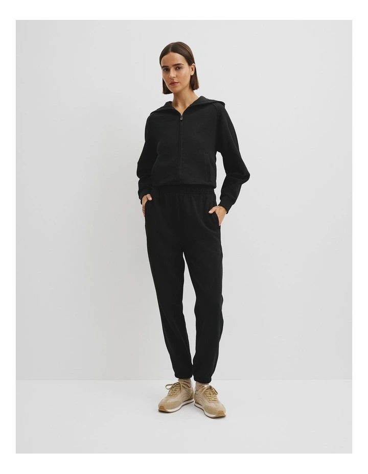 Australian Cotton Cuffed Track Pant in Black image 1