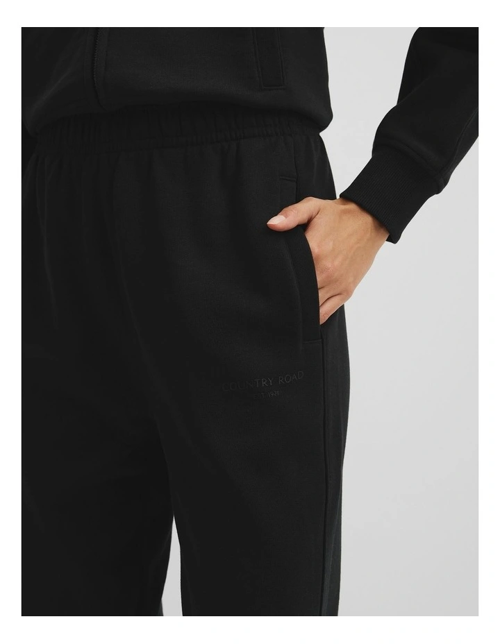 Australian Cotton Cuffed Track Pant in Black image 3