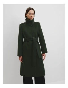 Long Coat in Moss Green