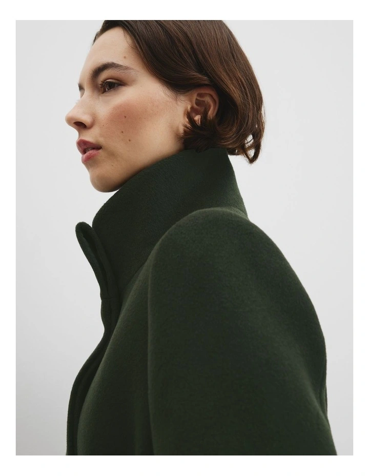 Long Coat in Moss Green image 2