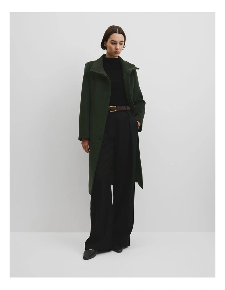 Long Coat in Moss Green image 3