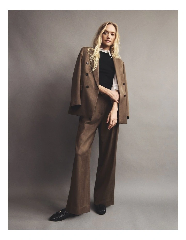 Pinstripe Pant in Camel Stripe image 2