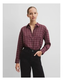 Relaxed Check Shirt in Mulberry