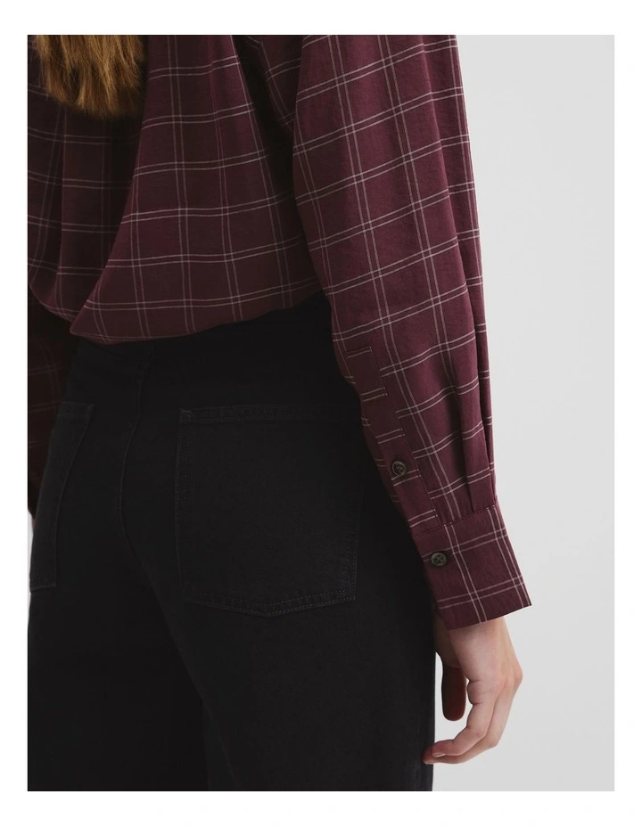 Relaxed Check Shirt in Mulberry image 3