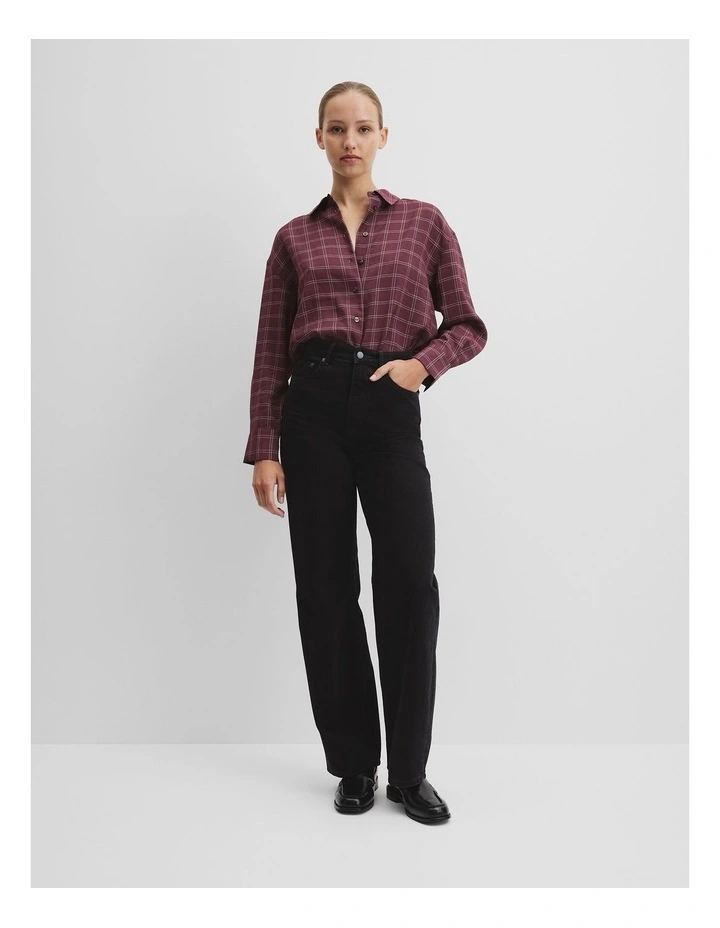 Relaxed Check Shirt in Mulberry image 4