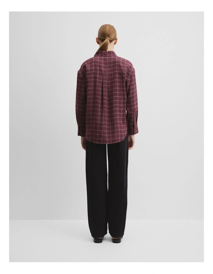 Relaxed Check Shirt in Mulberry image 5