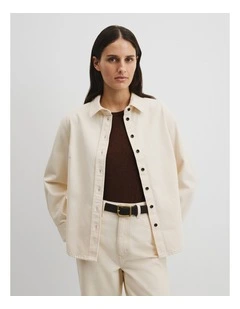 Relaxed Denim Shirt in Ecru