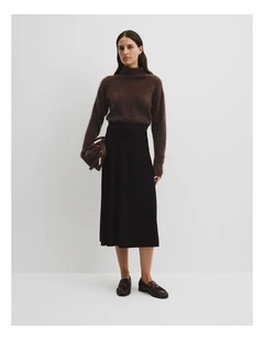 Compact Knit Skirt in Black