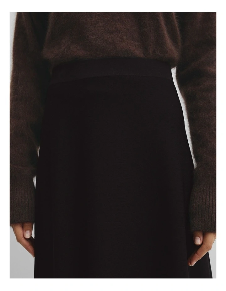 Compact Knit Skirt in Black image 3