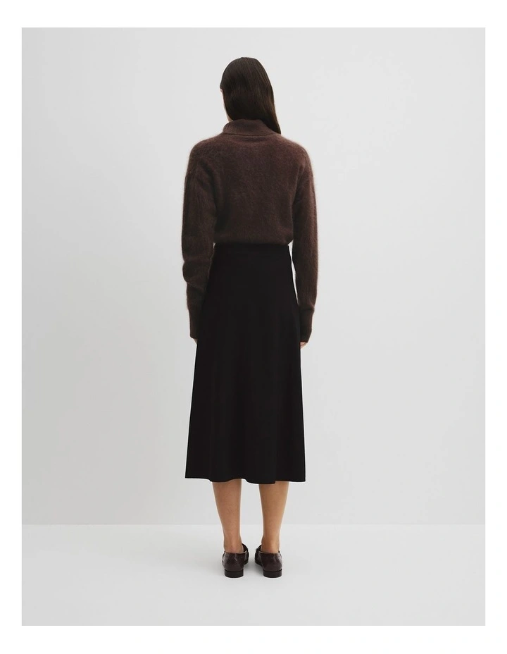 Compact Knit Skirt in Black image 4
