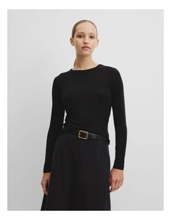 Soft Long Sleeve T-shirt in Black