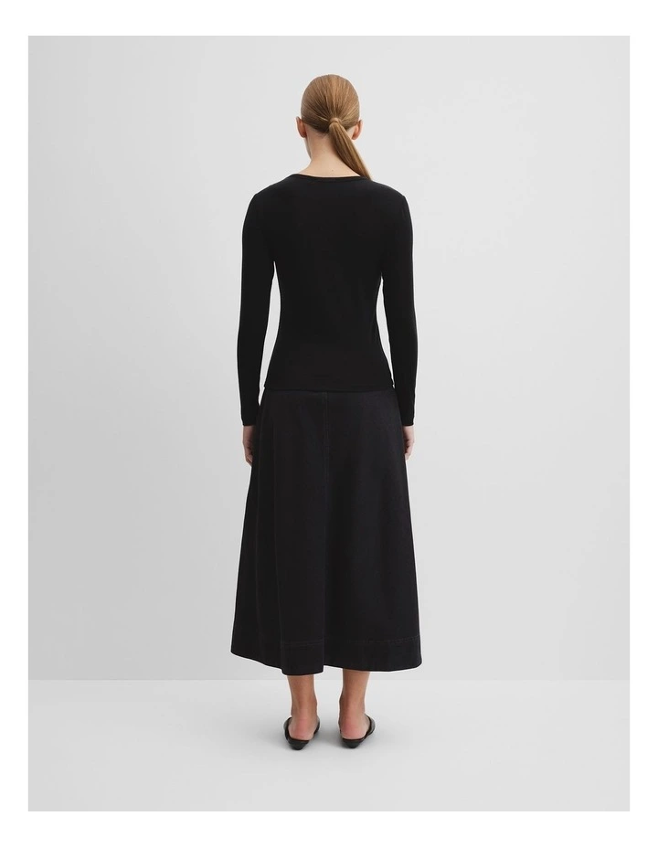 Soft Long Sleeve T-shirt in Black image 4