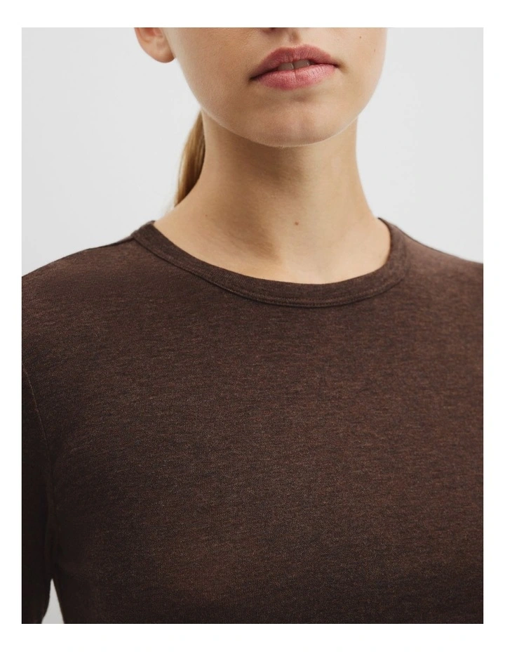 Soft Long Sleeve T-shirt in Cocoa Marle image 2
