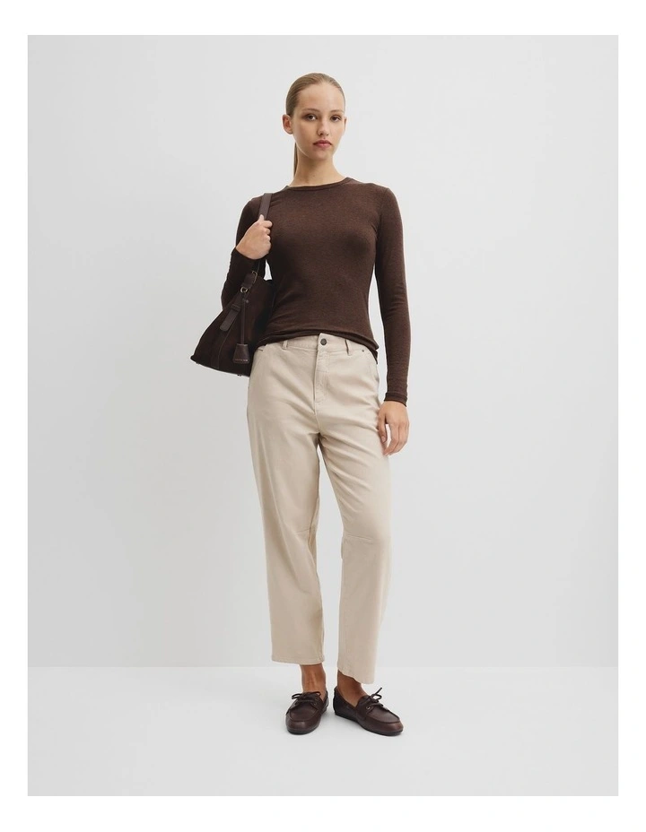 Soft Long Sleeve T-shirt in Cocoa Marle image 3