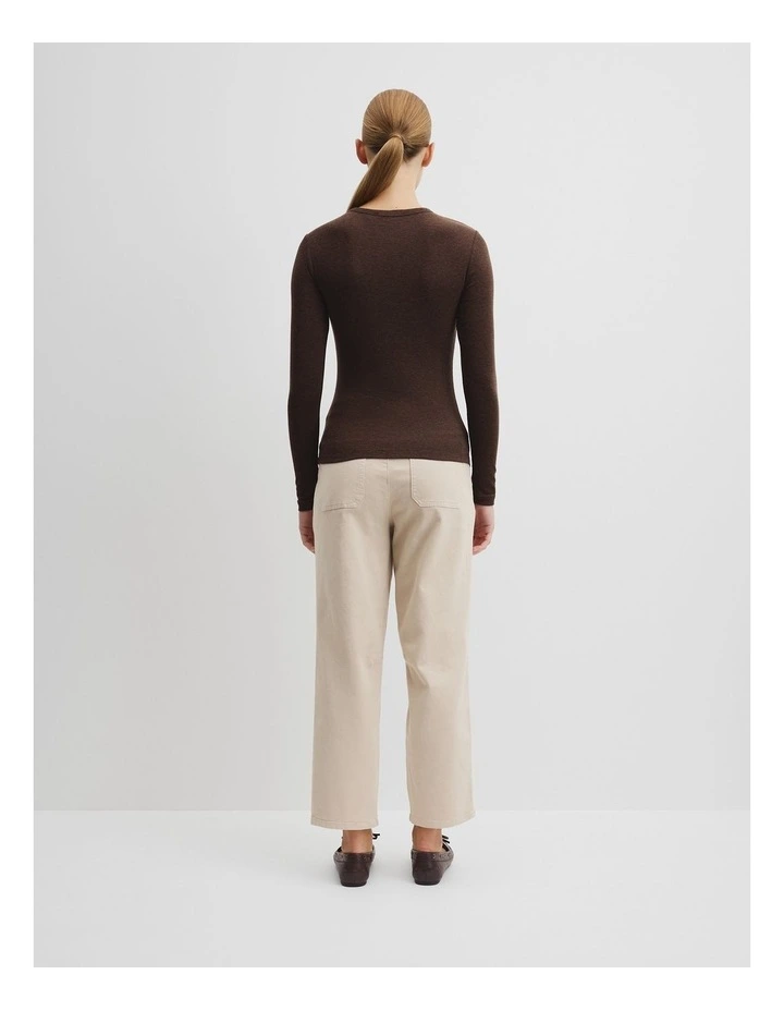 Soft Long Sleeve T-shirt in Cocoa Marle image 4