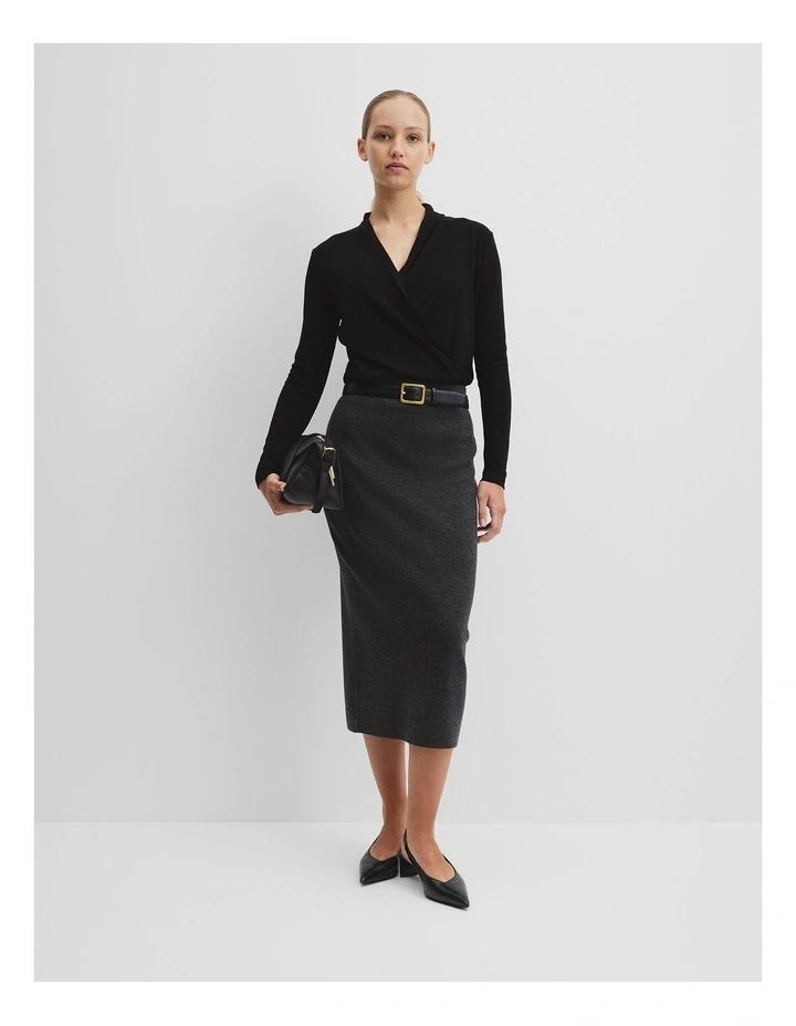 Cowl Neck Top in Black image 2