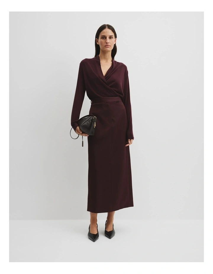 Cowl Neck Top in Mulberry image 2