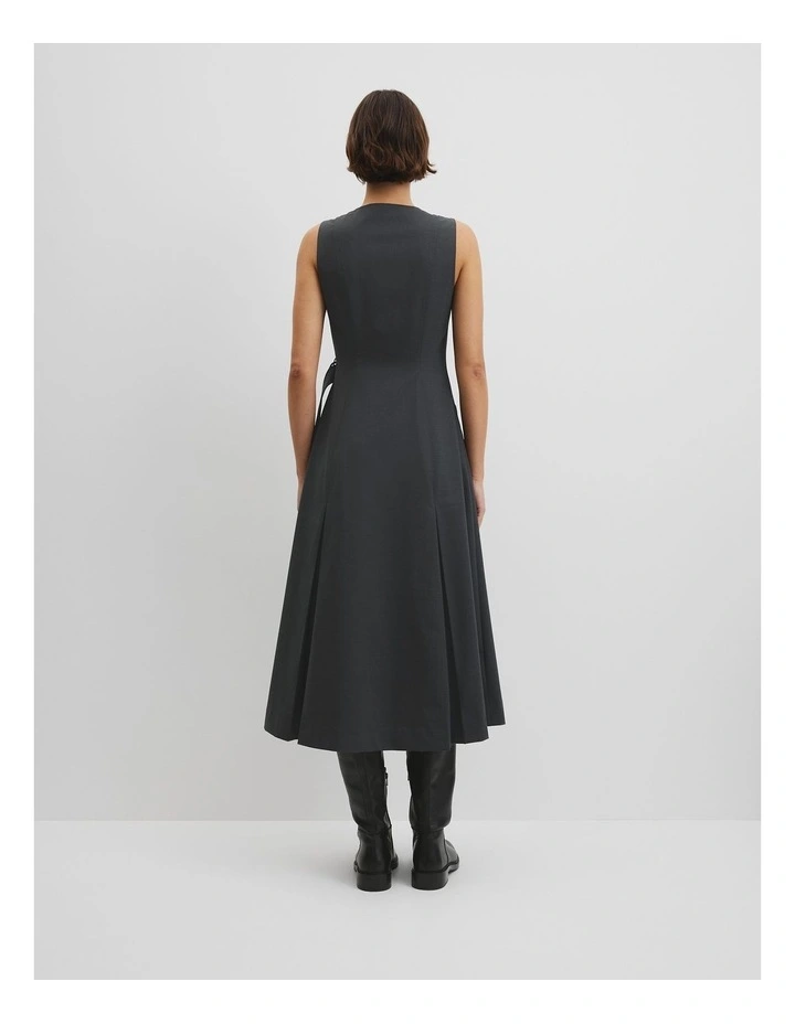 Wool Wrap Dress in Dark Charcoal image 5
