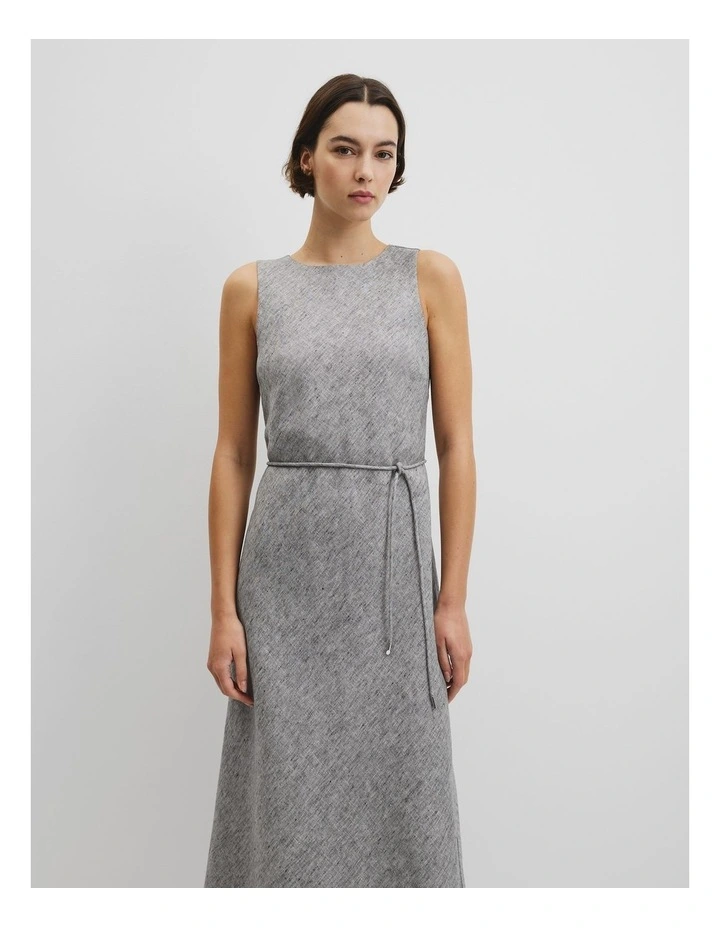 Linen Maxi Dress in Ash image 3