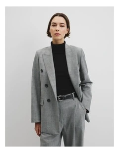 Glen Check Double Breasted Blazer in Glen Check