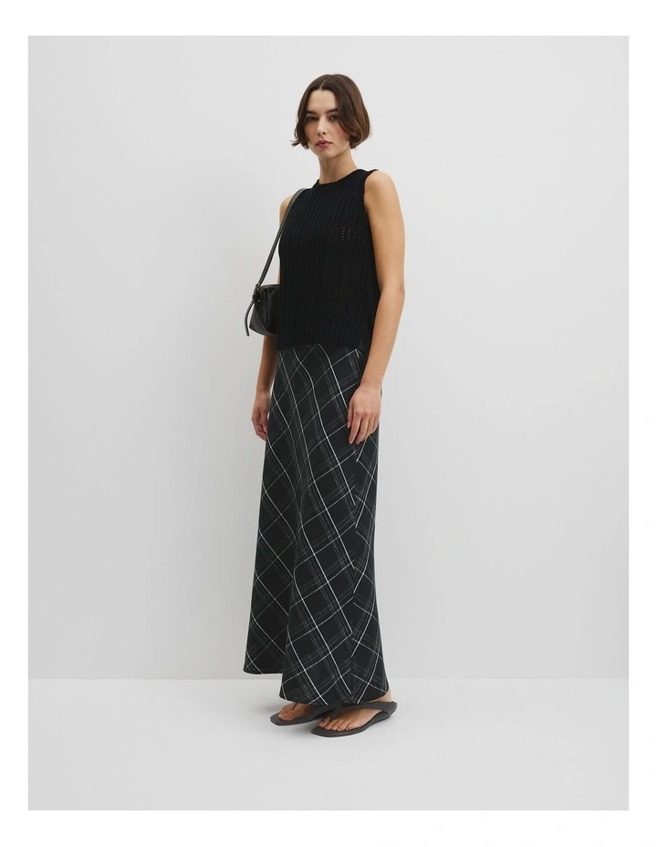 Australian Good Earth Cotton Pointelle Knit Tank in Black image 2