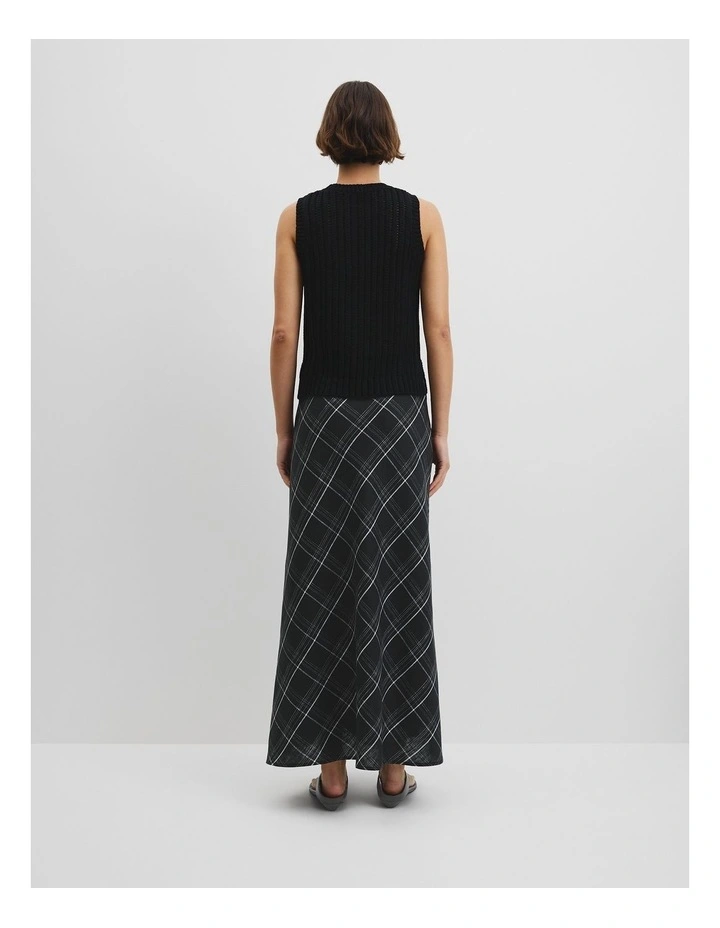 Australian Good Earth Cotton Pointelle Knit Tank in Black image 4