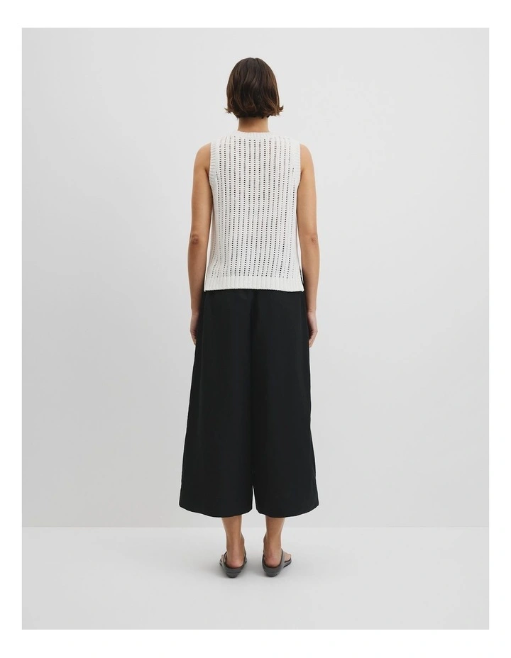 Australian Good Earth Cotton Pointelle Knit Tank in Antique White image 4
