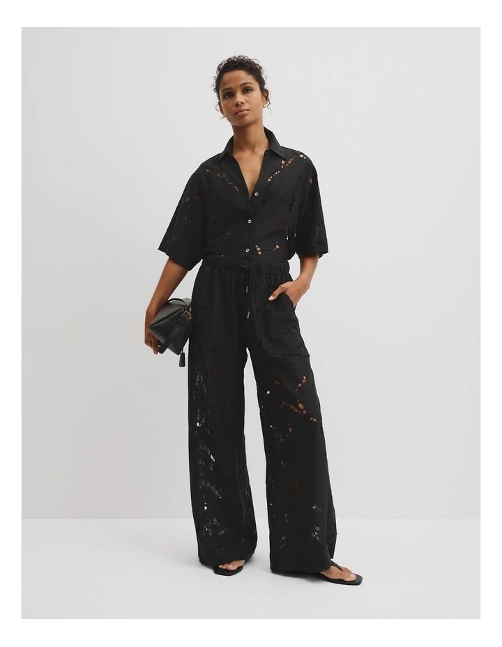 Lace Resort Pant in Black image 1