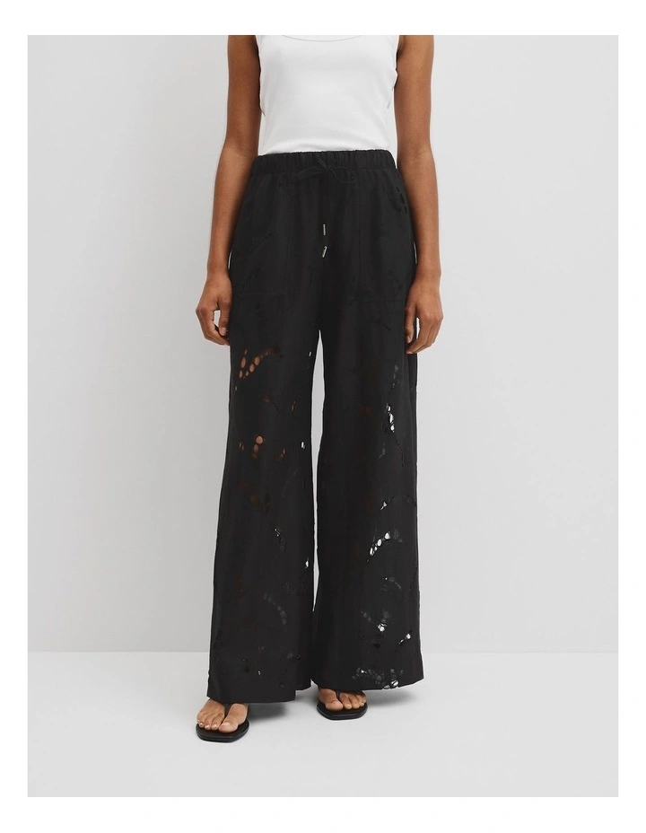 Lace Resort Pant in Black image 2