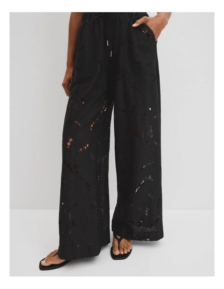 Lace Resort Pant in Black image 3