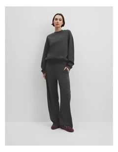 Barrel Leg Track Pant in Dark Charcoal