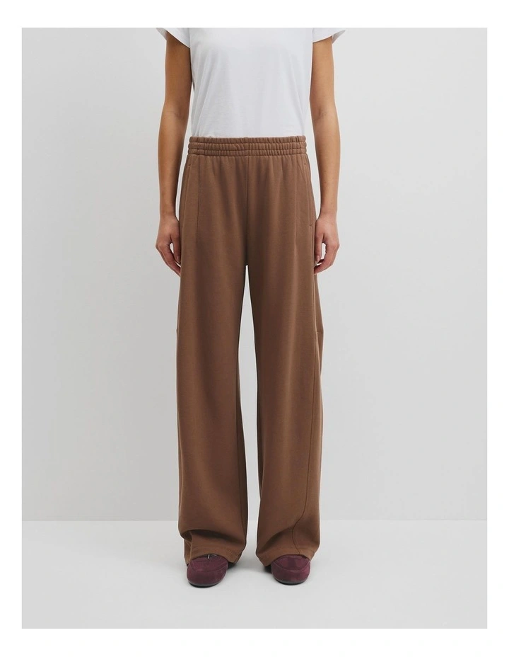 Barrel Leg Track Pant in Dark Camel image 2