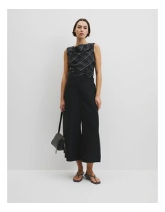 Organically Grown Linen Wide-leg Pant in Black