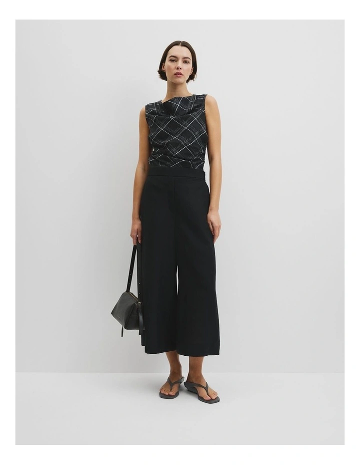 Organically Grown Linen Wide-leg Pant in Black image 1