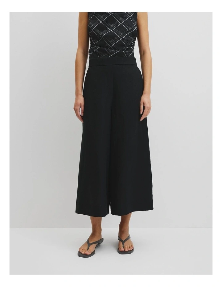 Organically Grown Linen Wide-leg Pant in Black image 2