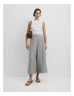 Linen Wide Leg Pant in Ash