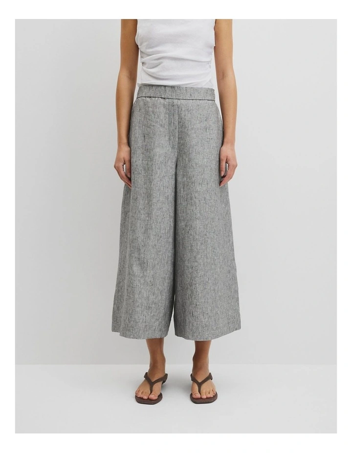Linen Wide Leg Pant in Ash image 2